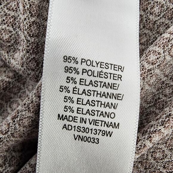 Adrianna Papell Womens Blouse Beige Geometric Print Long Sleeve Knit Collared 2X - Picture 10 of 11